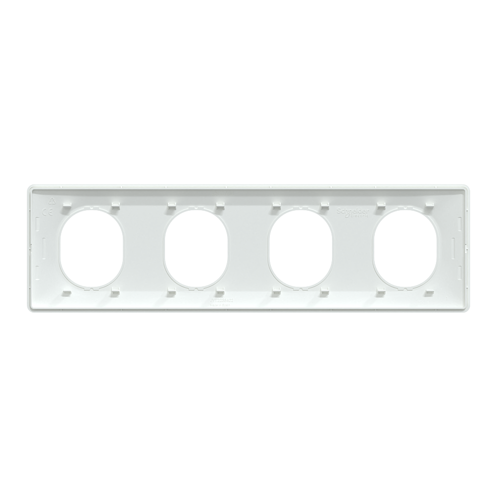 Plaque 4 post Horiz 71mm Blanc